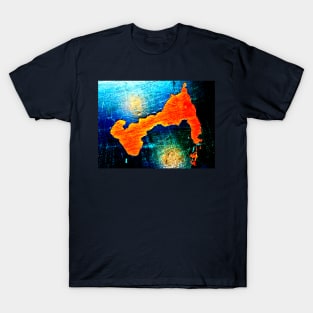 Orange and Blue Abstract T-Shirt